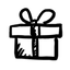 hand drawn black and white icon
