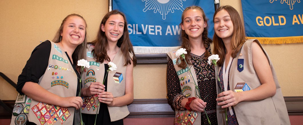 Girls at a Silver Award Ceremony Girls at a Silver Award Ceremony