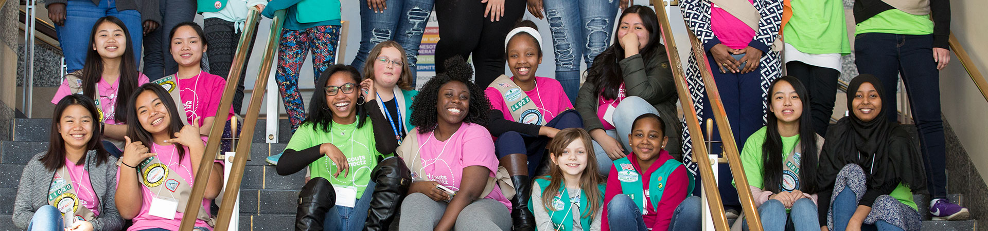  Group of Girl Scouts on the indoor steps of the Minnesota State Capitol 