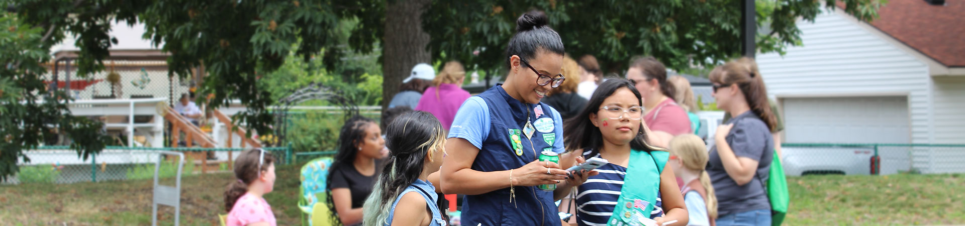  Girl Scout Troop Leader and Girl Scouts at community engagement event in Saint Paul 