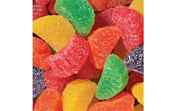 a variety of chewy candy Fruit Slices